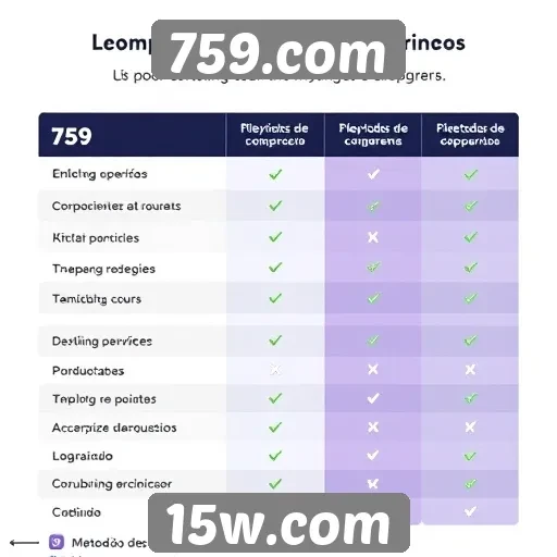 Comparação de métodos de pagamento no 759.com